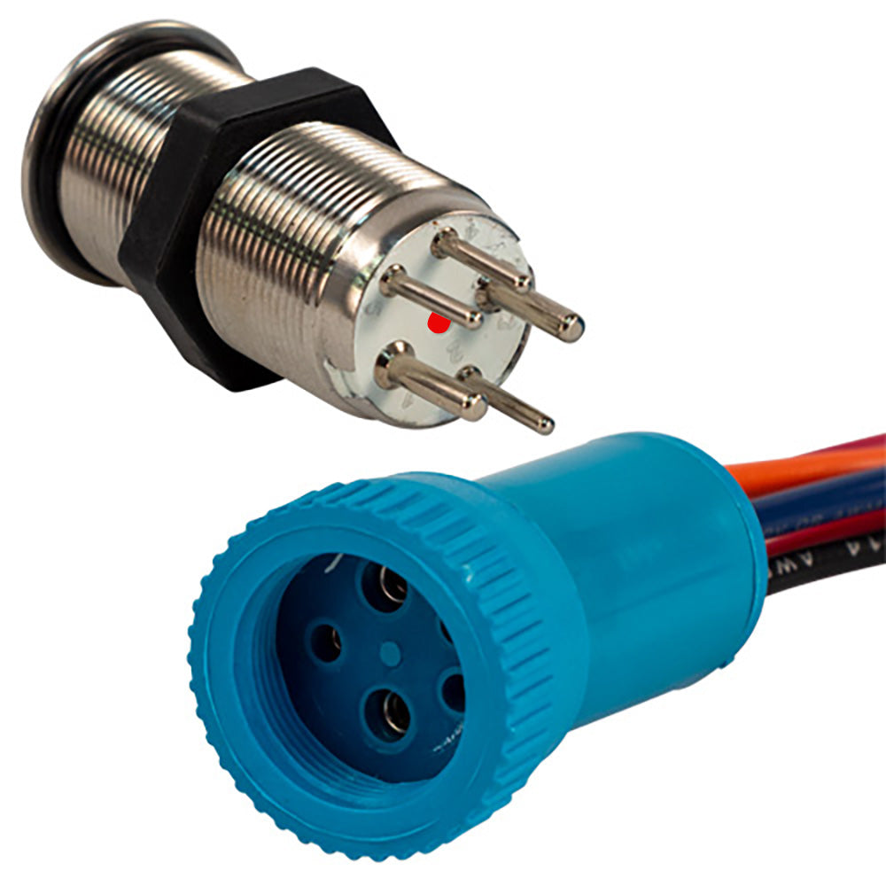 Bluewater 19mm Push Button Switch OffOn Contact BlueRed LED 4 Lead 905711134