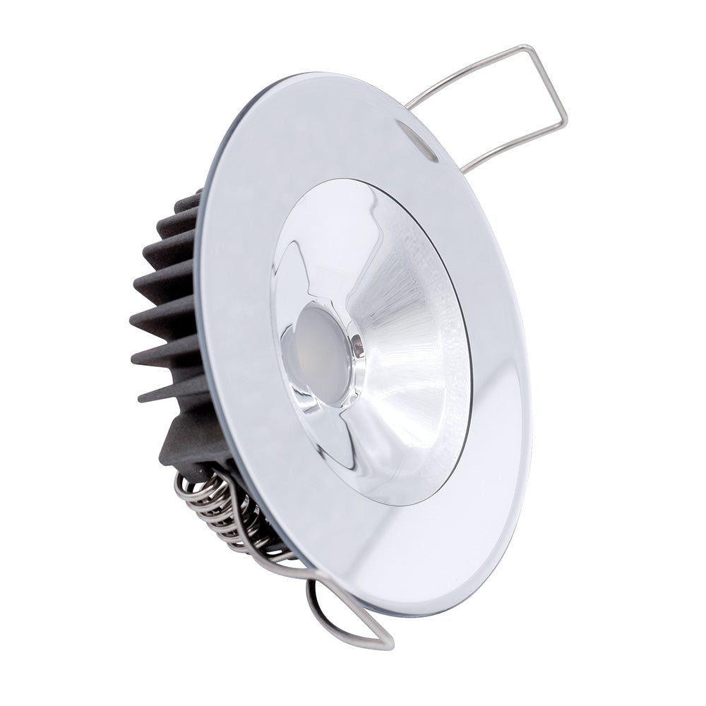 Lumitec Illusion Flush Mount LED Down Light Warm White Dimming White Housing Mirrored Housing 117149