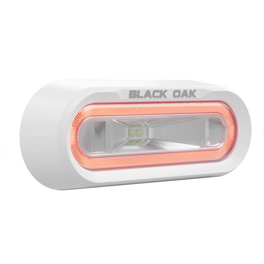 Black Oak Low Pro Off Road Spreader Light Bracket Mount White Housing Red LED MLPSR