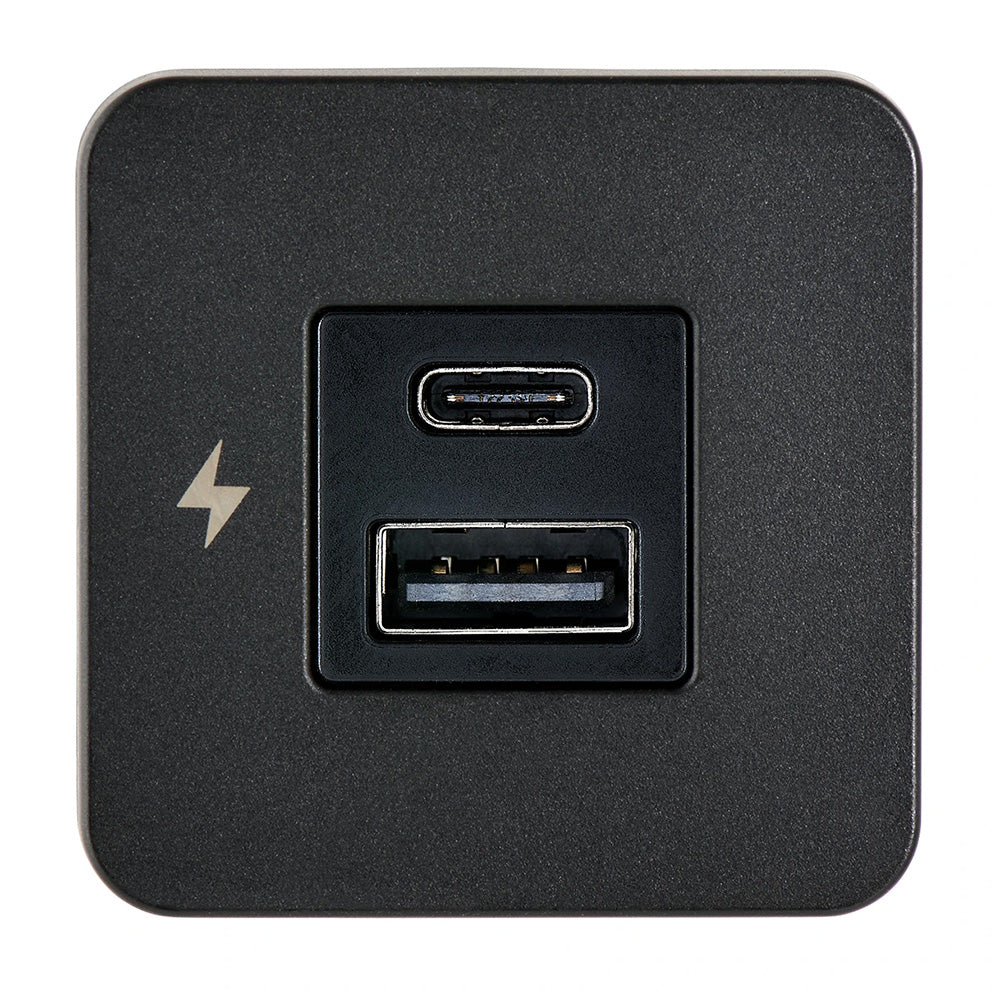 Scanstrut TILE USBAUSBC Interior Charging Socket 1224V Black Bezel SCTILE10