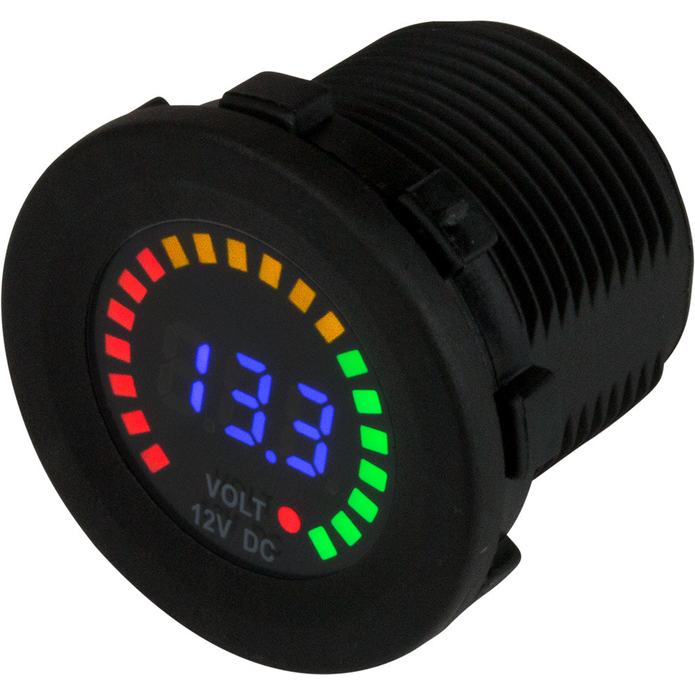 SeaDog Rainbow Display Digital Voltmeter Injection Molded Nylon 5V15VDC 421617