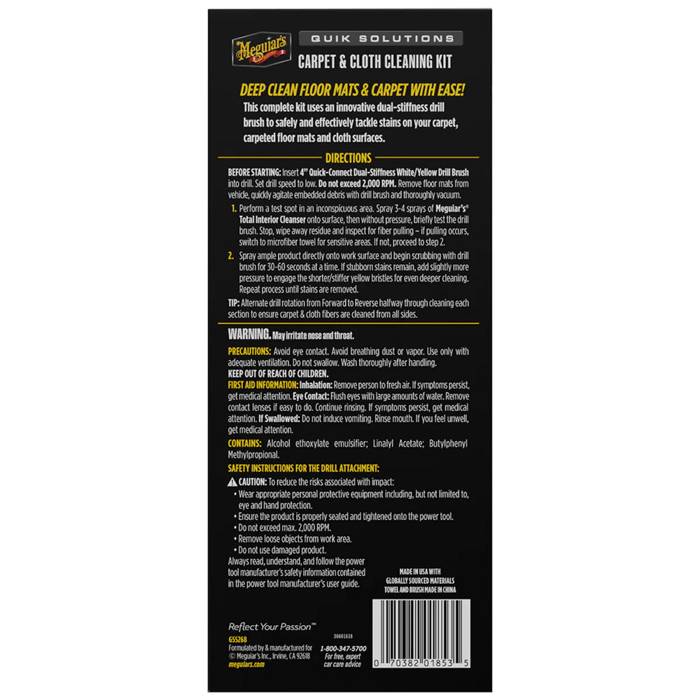 Meguiars Quik Solutions Carpet Cloth Cleaning Kit G55268