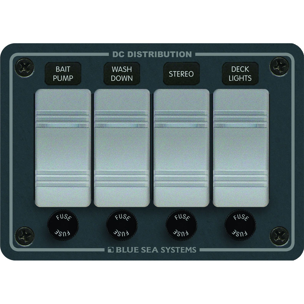 Blue Sea 8262 Waterproof Panel 4 Position Slate Grey 8262