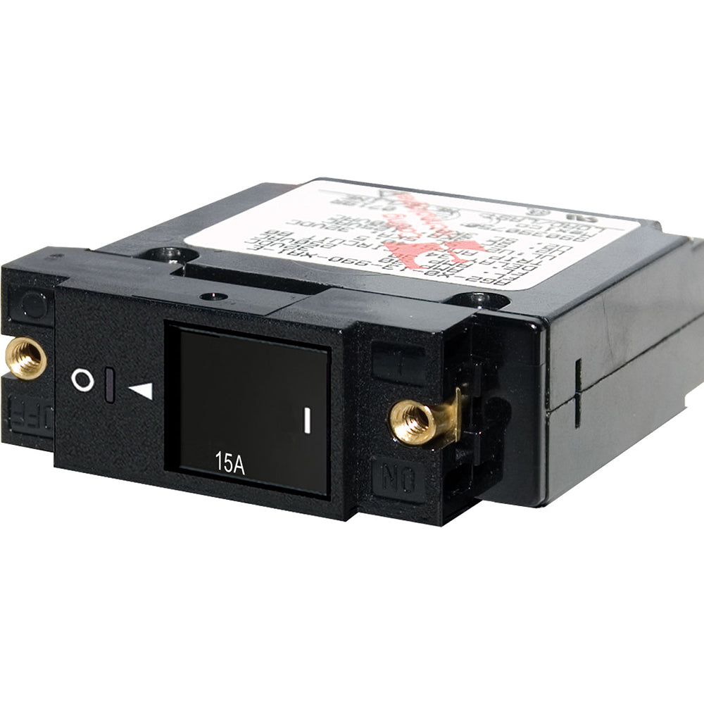 Blue Sea 7428 Single Pole Small Case 2 Slot Reset Rocker Circuit Breaker 15 Amp 7428