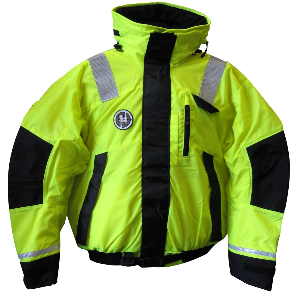 First Watch AB1100 Flotation Bomber Jacket HiVis YellowBlack XL AB1100HVXL