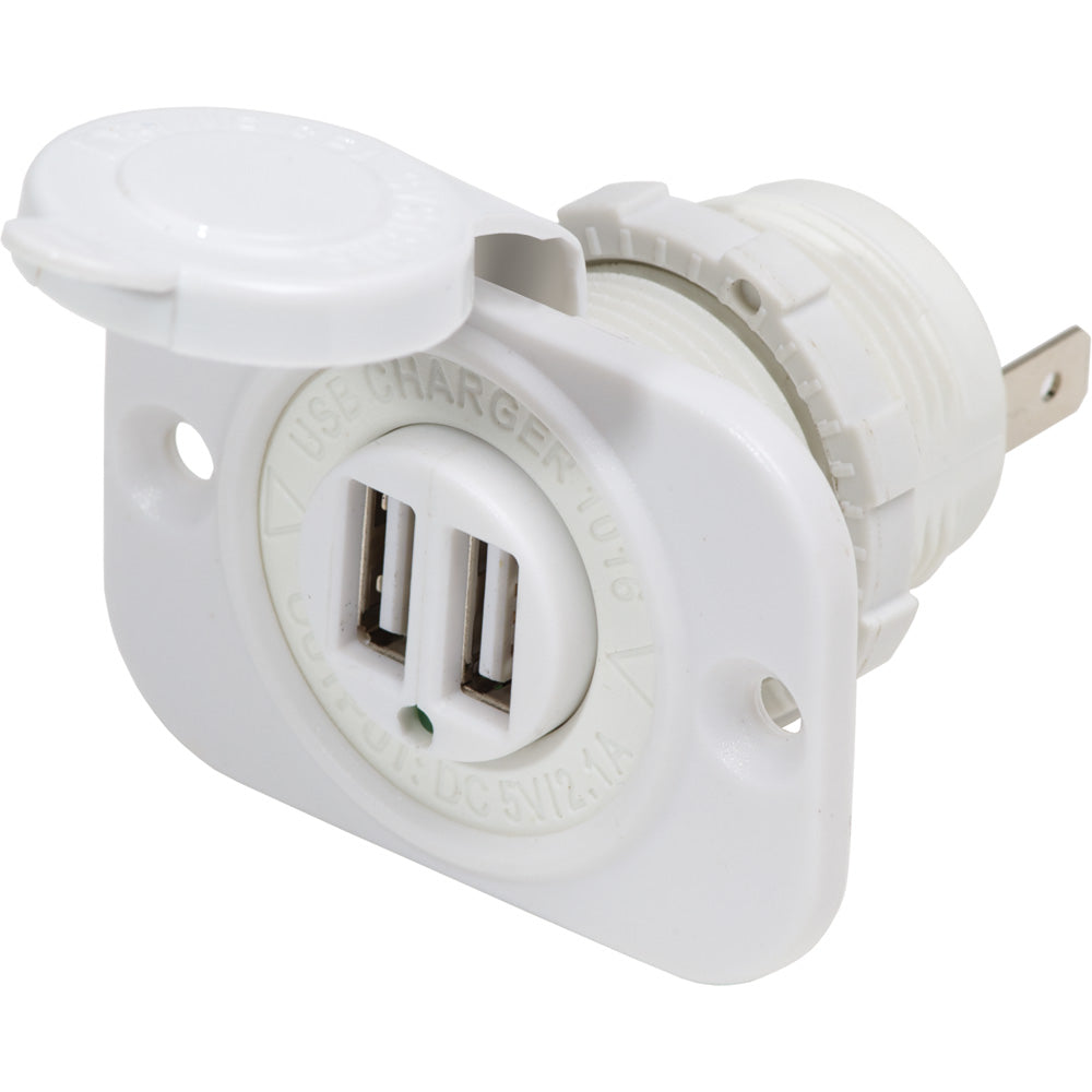 Blue Sea 12V DC Dual USB Charger Socket White 1016200