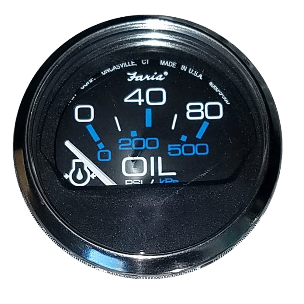 Faria Chesapeake Black 2 Oil Pressure Gauge 80 PSI 13702