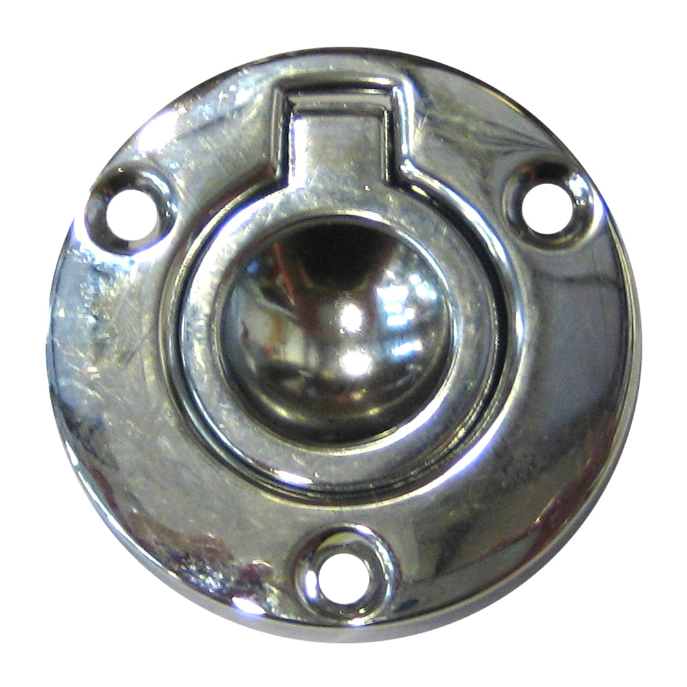 Perko Round Flush Ring Pull 2 Chrome Plated Zinc 1232DP2CHR