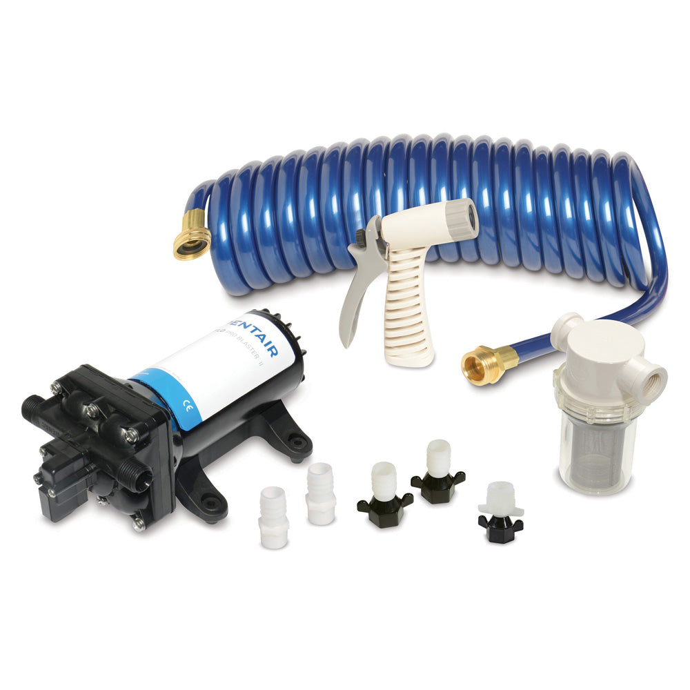 Shurflo by Pentair PRO WASHDOWN KIT II Ultimate 12 VDC 50 GPM Includes Pump Fittings Nozzle Strainer 25 Hose