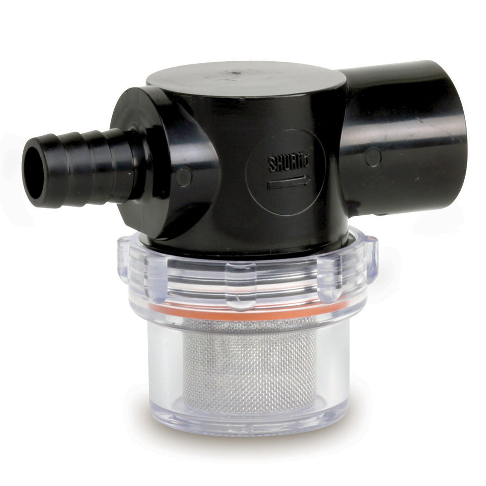 Shurflo by Pentair TwistOn Water Strainer 12 Barb Inlet Clear Bowl 255323