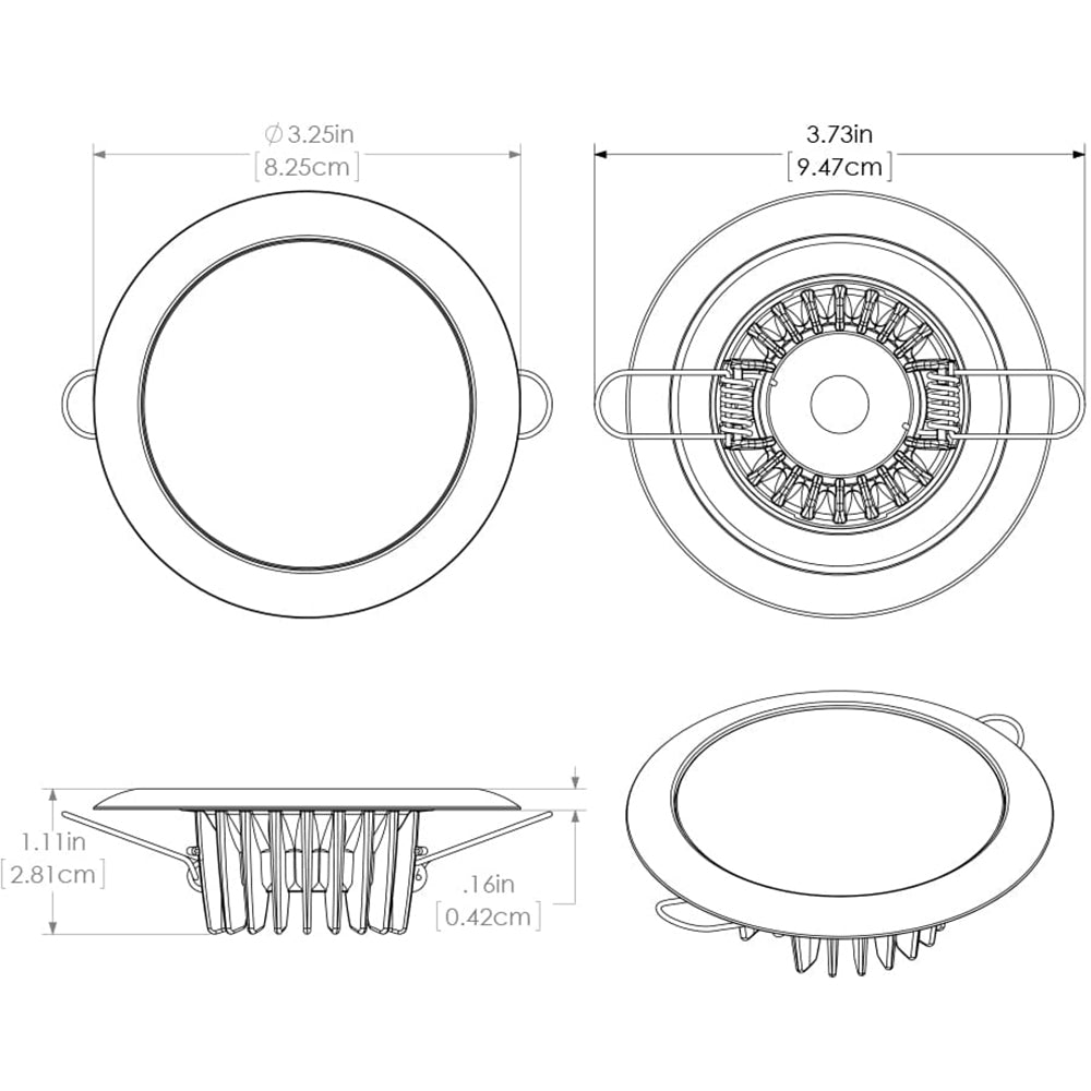 Lumitec Mirage Flush Mount Down Light Spectrum RGBW Glass Bezel 113197