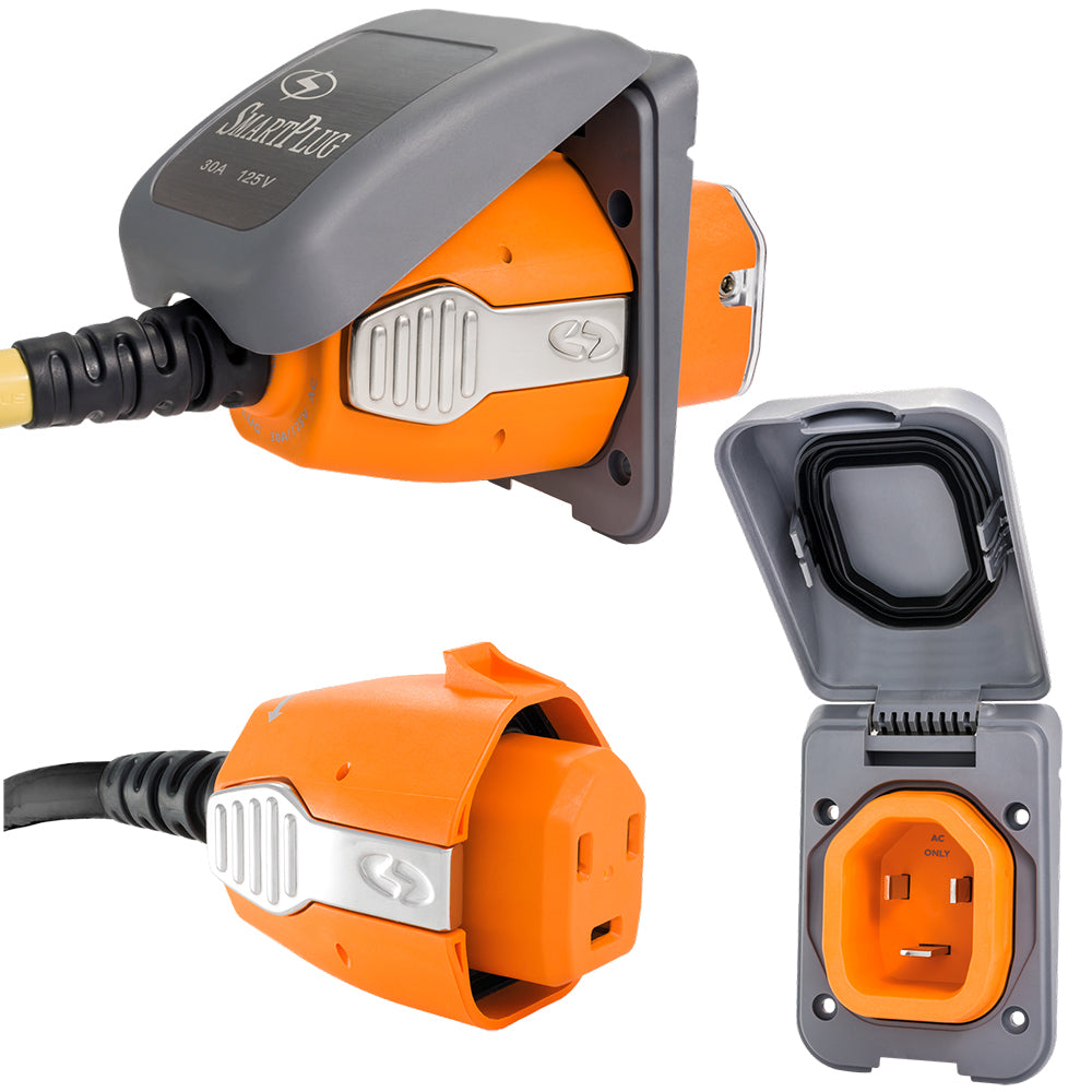 SmartPlug 30 AMP Inlet Female Cord Connector Combo Grey B30ASSYPG