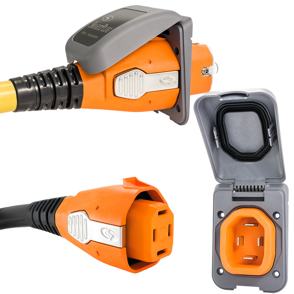 SmartPlug 50 AMP Inlet Female Cord Connector Combo Grey B50ASSYPG