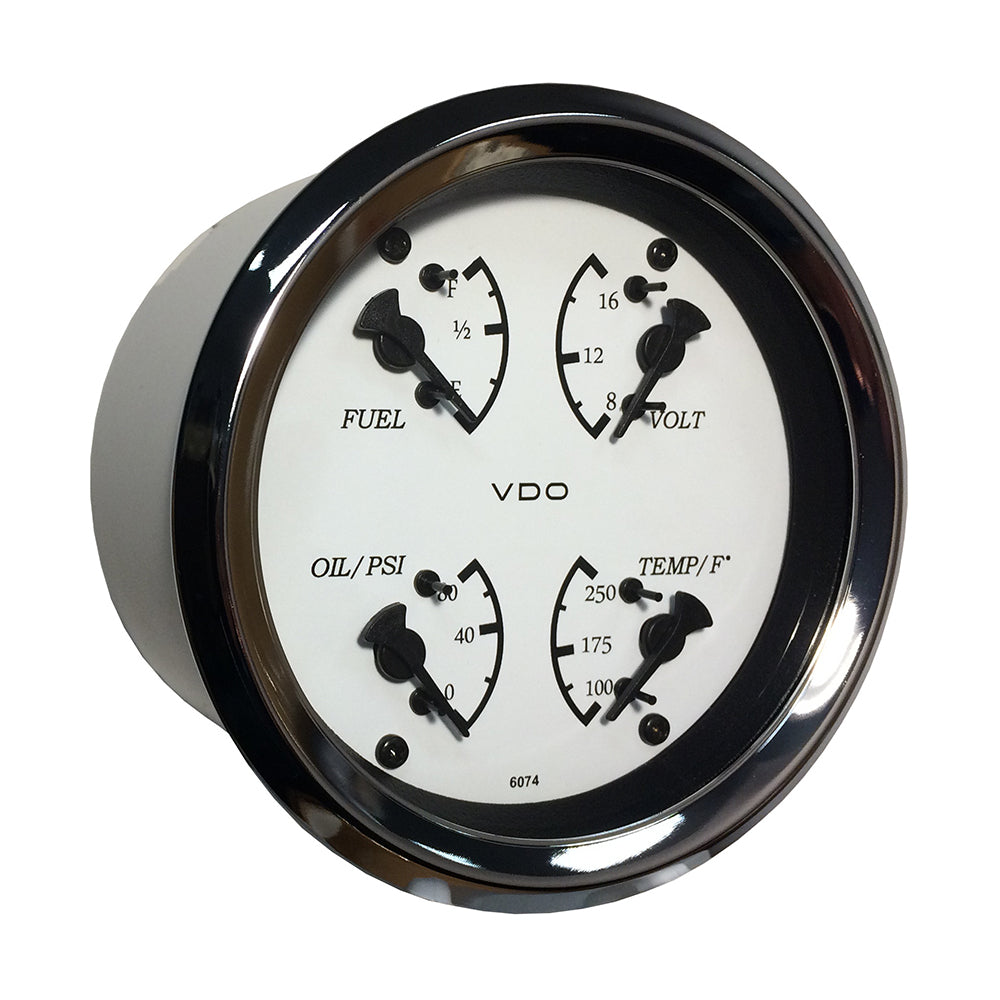 VDO Cockpit Marine 85mm 338 4 in 1 Gauge White DialBezel 11015800