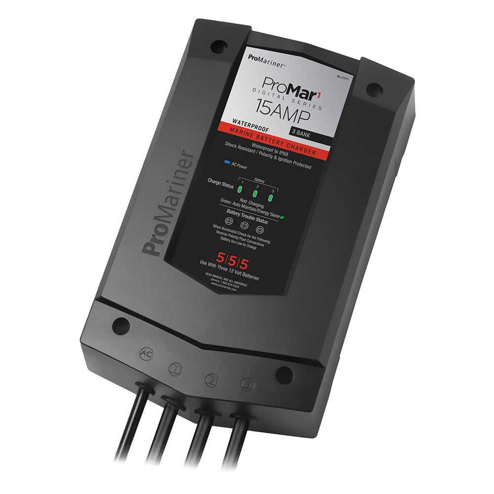 ProMariner ProMar1 DS Digital 15 Amp 3 Bank Charger 31515