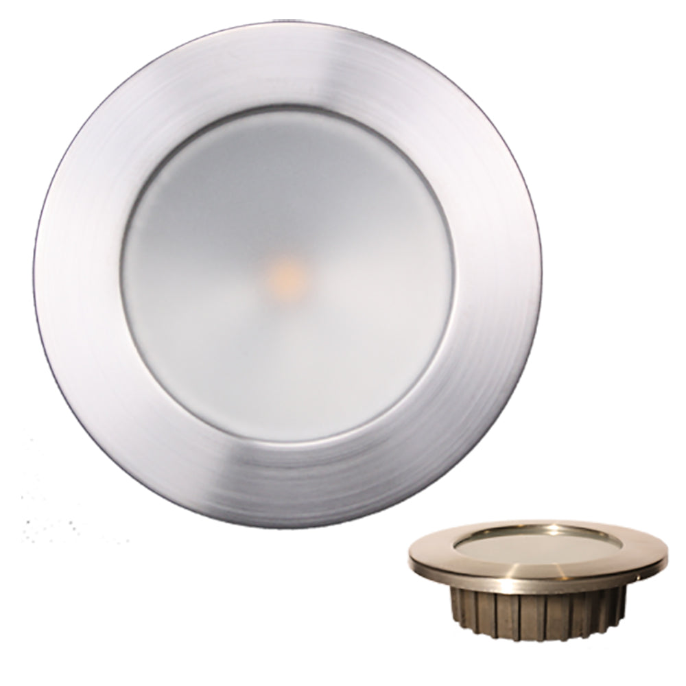 Lunasea ZERO EMI Recessed 35 LED Light Warm White Blue wBrushed Stainless Steel Bezel 12VDC LLB46WB0ABN