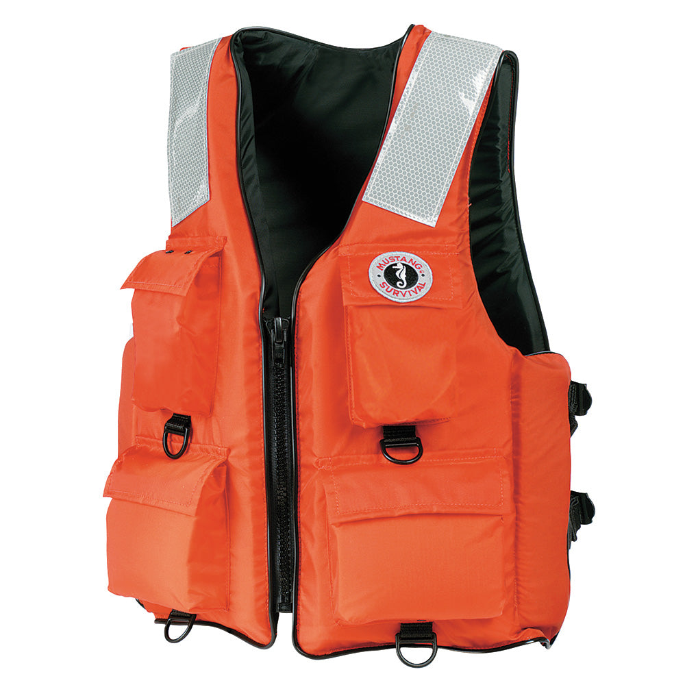 Mustang 4Pocket Flotation Vest Orange Medium MV3128T22M216