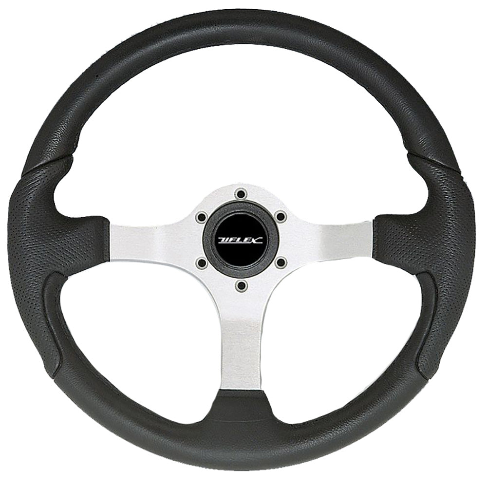 Uflex Nisida Steering Wheel 138 Black Polyurethane Grip wBlack Aluminum Spokes NISIDABB