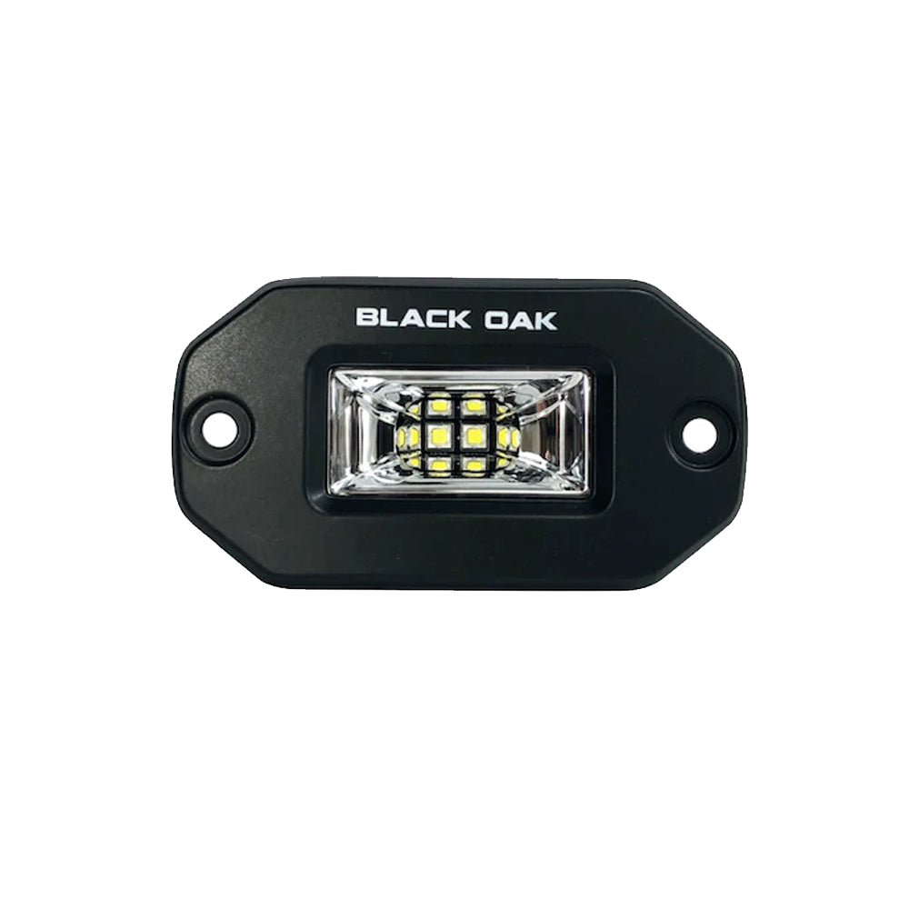 Black Oak 2 Marine Flush Mount Spreader Light Black Housing Pro Series 30 2FSLBS