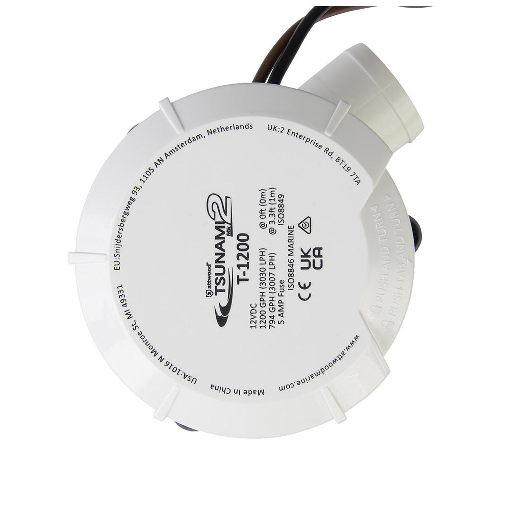 Attwood Tsunami MK2 Manual Bilge Pump T1200 1200 GPH 12V 56127