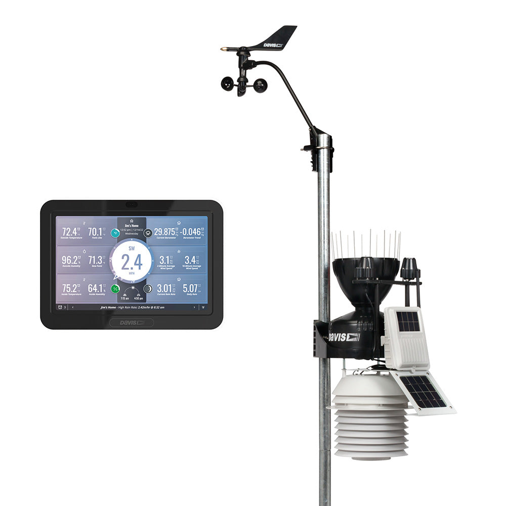 Davis Vantage Pro2 Wireless Weather Station wWeatherLink Console 24hr Fan Aspirated Radiation Shield UV Solar Sensors