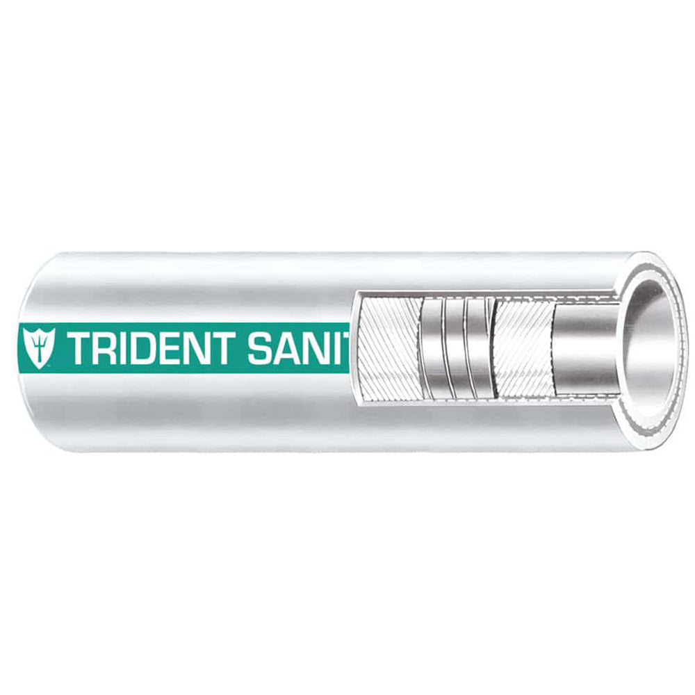 Trident Marine 112 Premium Marine Sanitation Hose White with Green Stripe Sold by the Foot 1021126FT