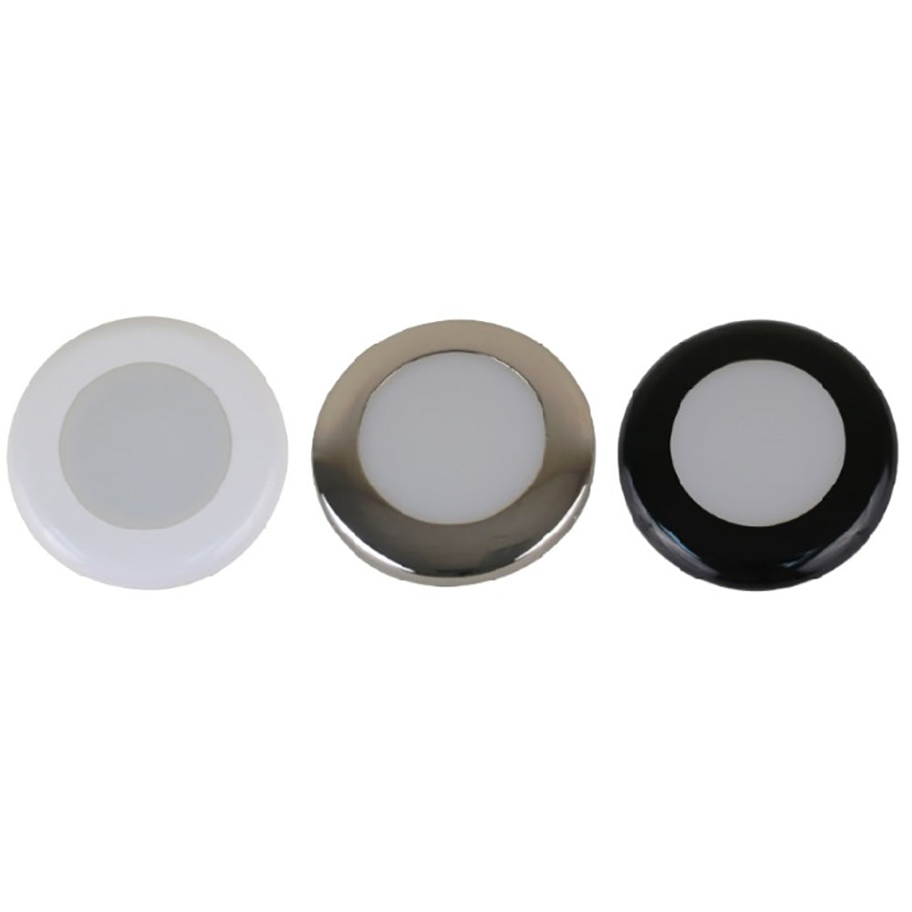 Scandvik A3C Downlight Kit  Cool White wSS White  Black Trim Rings 41291P