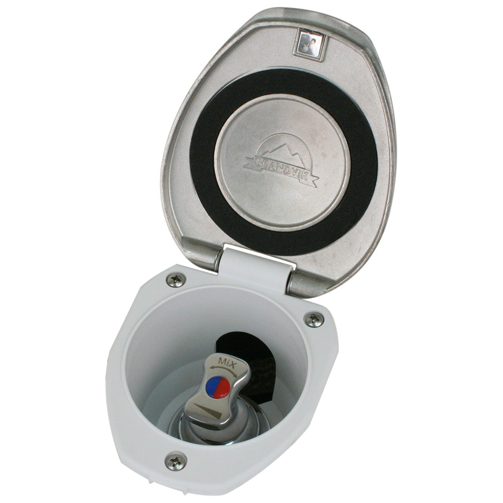 Scandvik Recessed THandle Mixing Valve  SS wWhite Cup 12134