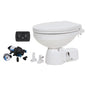 Jabsco Quiet Flush E2 Raw Water Toilet Regular Bowl  12V  Soft Close Lid 382454192RSP