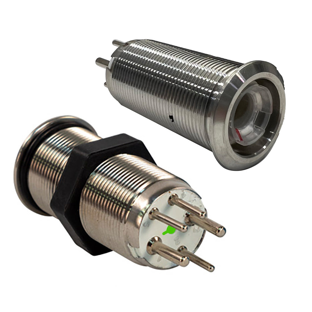 Bluewater 19mm Inrush Push Button Switch Momentary OffOnOn  BlueRedGreen LED  Switch Body Only 90572123