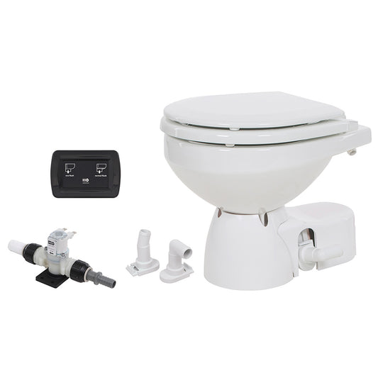 Jabsco Quiet Flush E2 Fresh Water Toilet Compact Bowl  24V  Soft Close Lid 380453094RSP