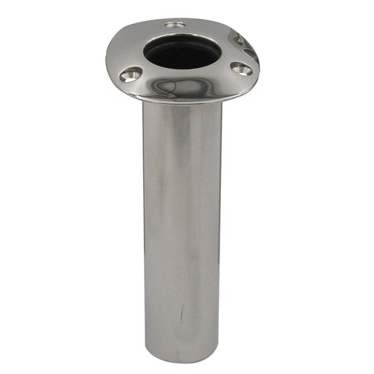 CE Smith 70 Series Standard Flush Mount Rod Holder  0 Degree  Stainless Steel  Cast Bottom  Black Liner 536700C