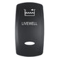 Pacer Actuator  LIVEWELL fV Series Contura Switches  Black  Laser Etched TopBottom Light EV2LELVWL