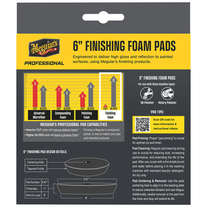 Meguiars Professional 6 Foam Finishing Pads 2Pack M6FFP2