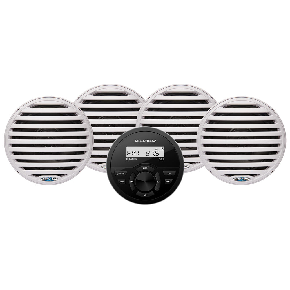 Aquatic AV GS2 Gauge Stereo  2 Pairs of EC651 65 White Speakers CK305