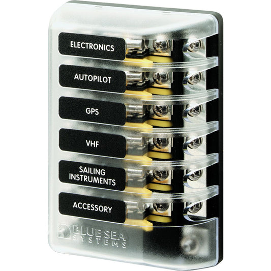 Blue Sea 5015 ST Glass Fuse Block wNegative Bus 5015