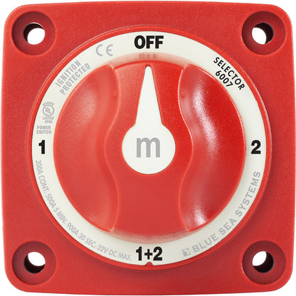Blue Sea 6007 mSeries Mini Battery Switch Selector Four Position Red 6007