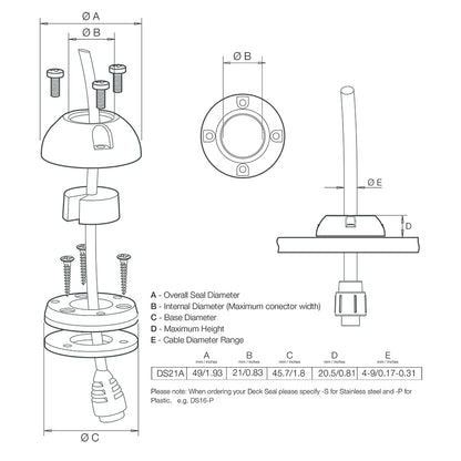 Scanstrut DS21AP Vertical Cable Seal DS21AP