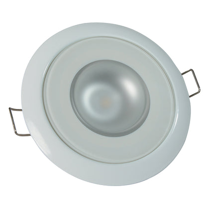 Lumitec Mirage  Flush Mount Down Light  Glass FinishWhite Bezel  3Color RedBlue NonDimming wWhite Dimming 113128