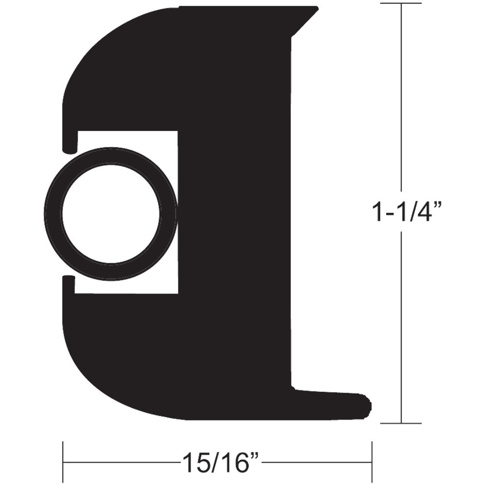 TACO Flex Vinyl Rub Rail Kit  Black wBlack Insert  70  114 x 1516 V113447BBK702