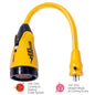 Marinco P1530 EEL 30A125V Female to 15A125V Male Pigtail Adapter  Yellow P1530