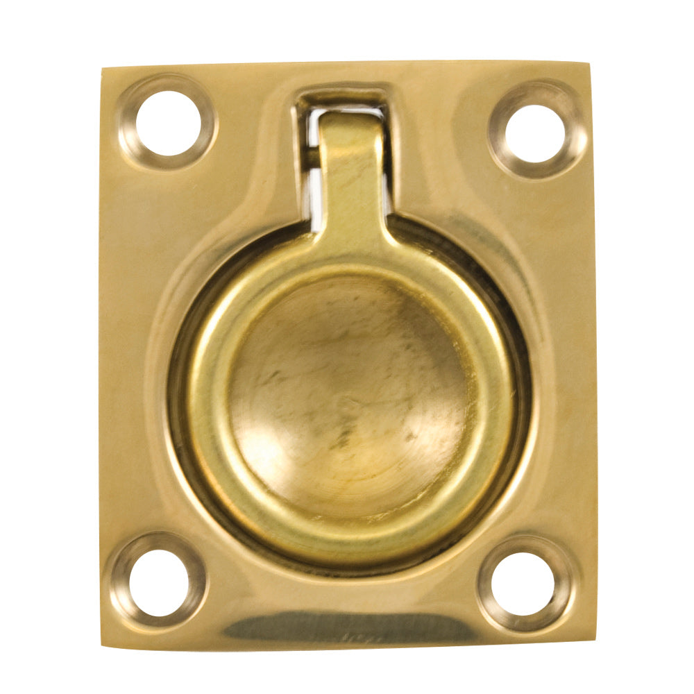 Whitecap Flush Pull Ring  Polished Brass  112 x 134 S3360BC