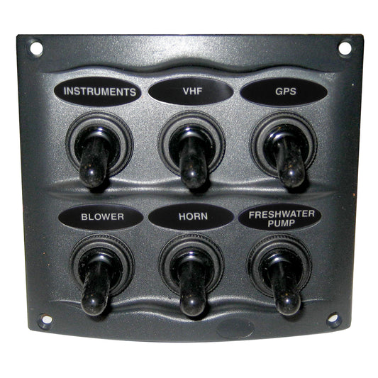 BEP Waterproof Panel  6 Switches  Grey 9006WP
