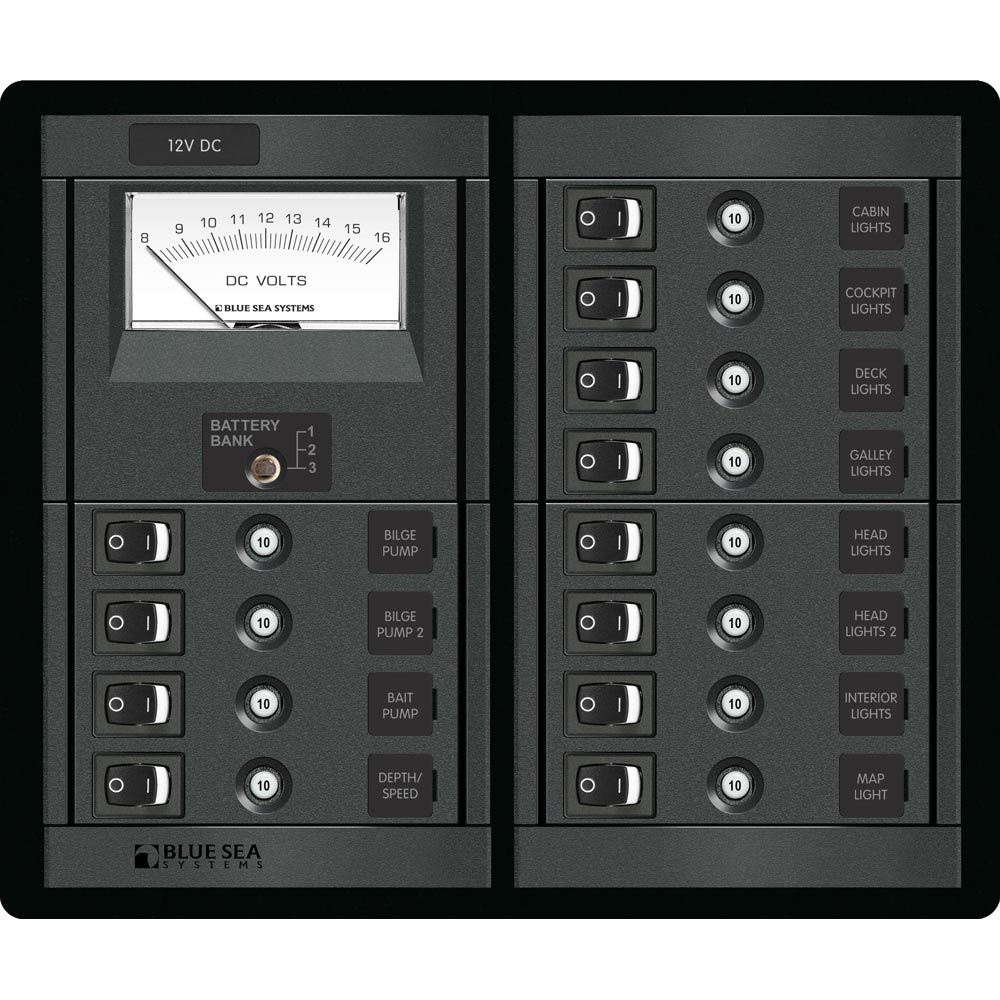 Blue Sea 1464 12 Position Switch CLB  Meter Square 1464