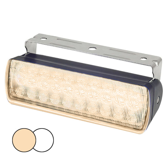 Hella Marine Sea Hawk XL Dual Color LED Floodlights  Warm WhiteWhite LED  Black Housing 980950081