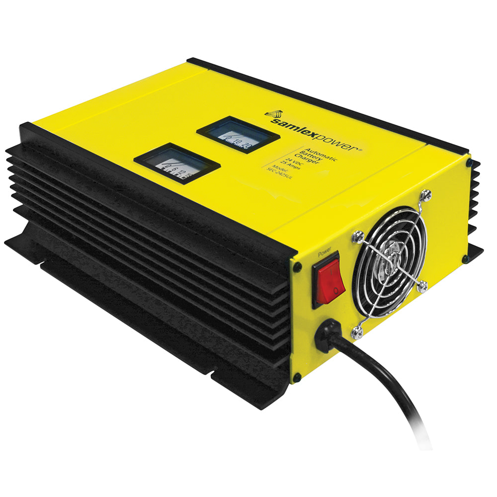 Samlex 25A Battery Charger  24V  2Bank  3Stage wDip Switch  Lugs  Includes Temp Sensor SEC2425UL