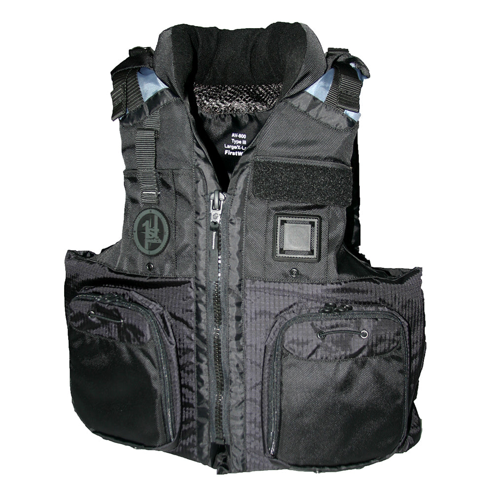 First Watch AV800 Four Pocket Flotation Vest  Black  XXL to 3XL AV800BK2XL3XL