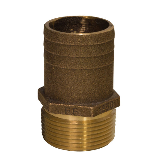 GROCO 1 NPT x 118 Bronze Full Flow Pipe to Hose Straight Fitting FF1125