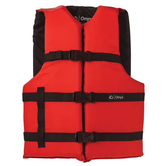 Onyx Nylon General Purpose Life Jacket  Adult Oversize  Red 10300010000512