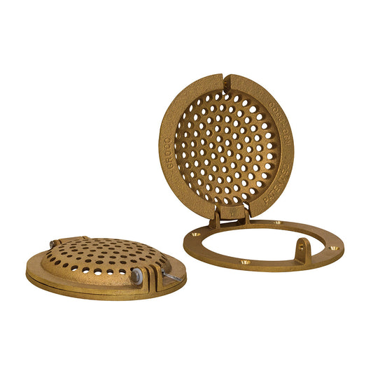 GROCO Bronze Round Hull Strainer wAccess Door fUp To 1 ThruHull RSC1000